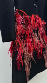 Dries Van Noten Tinsel Yarn Fringe Light Coat