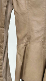 Rick Owens Asymmetrical Knit-hybrid Leather Jacket