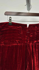Shinya Kozuka Side-Zip Velvet Stripe Drop-clutch Wide Pants