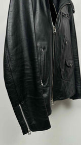 Sacai Zip-detailed Layered Leather Riders Jacket