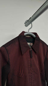 Jean Paul Gaultier Cyberbaba Distinct Trompe-l'oeil Stripe Tracker Jacket