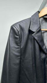 VTMNTS Barcode Long Leather Coat