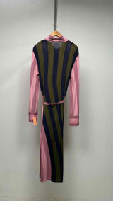 JW Anderson L/S Wrapped Stripe Polo Dress