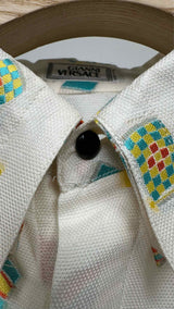 Gianni Versace Flag Embroidered Silk Shirt