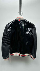 Thom Browne 4-bar 4-bar Patent-body Leather Bomber Jacket