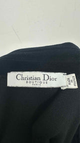 Christian Dior Drawstring-waist CD Embellished Velvet Skirt