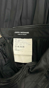 Junya Watanabe Leather-waist Asymmetrical Pleated Skirt