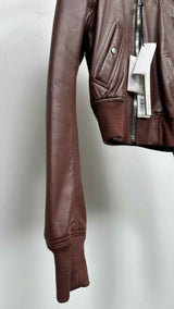 Rick Owens Cropped Leather Bomber Jacket