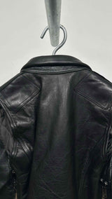 Sacai Zip-detailed Layered Leather Riders Jacket