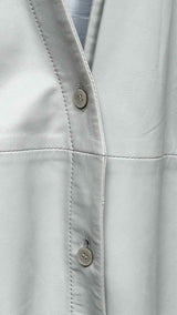 Acne Studios Drawstring Stitching Leather Trench Coat