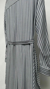JW Anderson Flare Belted Striped Shirt Dress