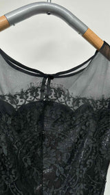 Carolina Herrera Floral Lace Scallop Midi Dress