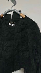 Comme Des Garcons Tulle-insert Cropped Reconstructed Jacket