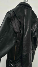Sacai Zip-detailed Layered Leather Riders Jacket
