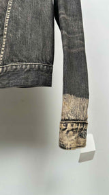 Y's for Men Acid Wash Dip-Dye Cuff Denim Jacket