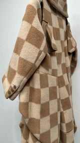 Comme Des Garcons Checker Cut-out Reconstructed Over Coat