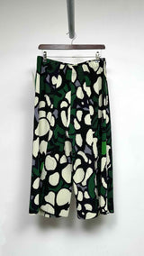Homme Plisse Bolls Floral Pleated Cropped Wide Pants