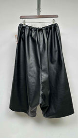 Comme Des Garcons Faux Leather Drop-crotch Wide Easy Pants