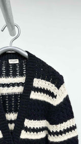 Saint Laurent Border Mohair Long Cardigan