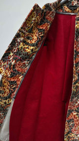 Comme Des Garcons Homme Plus Colorful Deconstructed Leopard Wool Coat