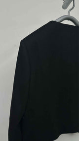 CELINE Collarless Metal-button Wool Blazer Jacket