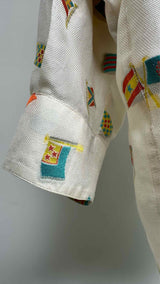 Gianni Versace Flag Embroidered Silk Shirt