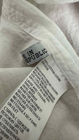 Ann Demeulemeester L/S Collarless Belted Crinkled Shirt Dress