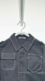 Valentino Shoulder Constructed-stitching Cut-off Jeans