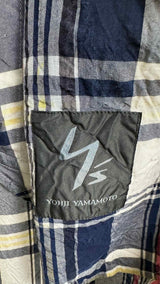 Y's for men Double-breast Plaid Long Light Trench Coat