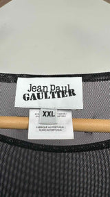 Jean Paul Gaultier L/S Logo Flocked Mesh Top