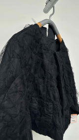 Comme Des Garcons Tulle-insert Cropped Reconstructed Jacket