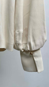 The Row Crepe Long Puff-Sleeve Blouse