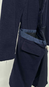 Comme Des Garcons Ruching-Pocket Detailed Hybrid Coat