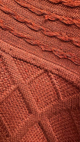 Issey Miyake L/S Quarter-Zip Cable-Knit Long Dress