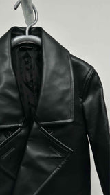 Comme Des Garcons Homme Plus Faux-leather Pea Coat