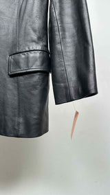 Burberry Tartan-lined Leather Blazer Jacket