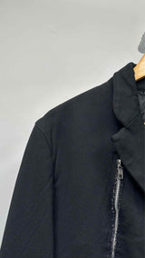 Comme Des Garcons Homme Plus Distressed Front-zip Blazer Jacket