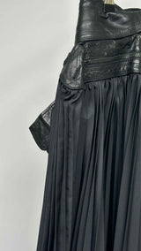 Junya Watanabe Leather-waist Asymmetrical Pleated Skirt
