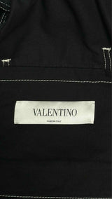 Valentino Shoulder Constructed-stitching Cut-off Jeans