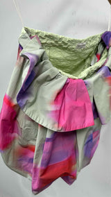 Dries Van Noten N/S Water Color Print Ruffle Tube Top