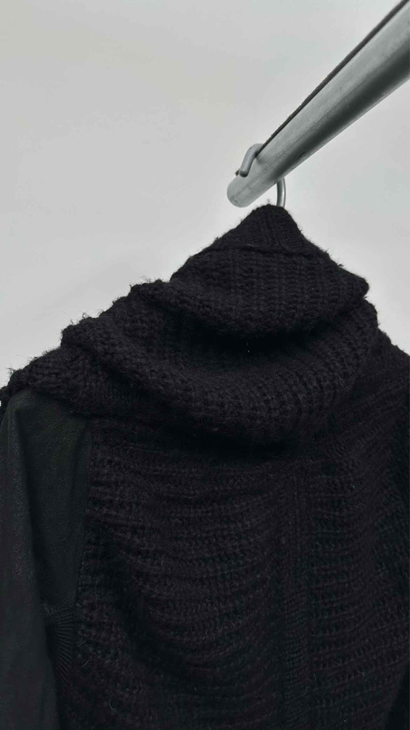 Rick Owens Suede-sleeve Knitted Gawn