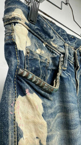 Hysteric Glamour Distressed Studded Denim Shorts