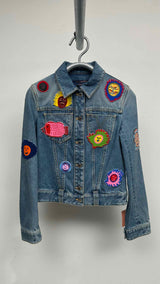 Louis Vuitton X Kusama Yayoi Faces Leather-patch Denim Jacket