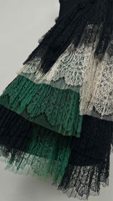 Sacai Ruffled Lace Mini-Skirt