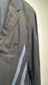 Yohji Yamamoto Pour Homme Reconstructed Stripe-patch Oversized Blazer Jacket