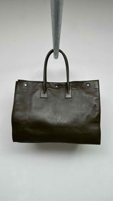 Saint Laurent Rive Gauche Embossed-logo Leather Tote Bag