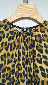 Dsquared2 Leopard Print Neck-gathered Top