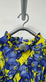 Balenciaga L/S Hybrid Multi-floral Pleated Dress