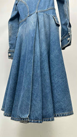 Alexander McQueen Embroidered Denim Tail Coat