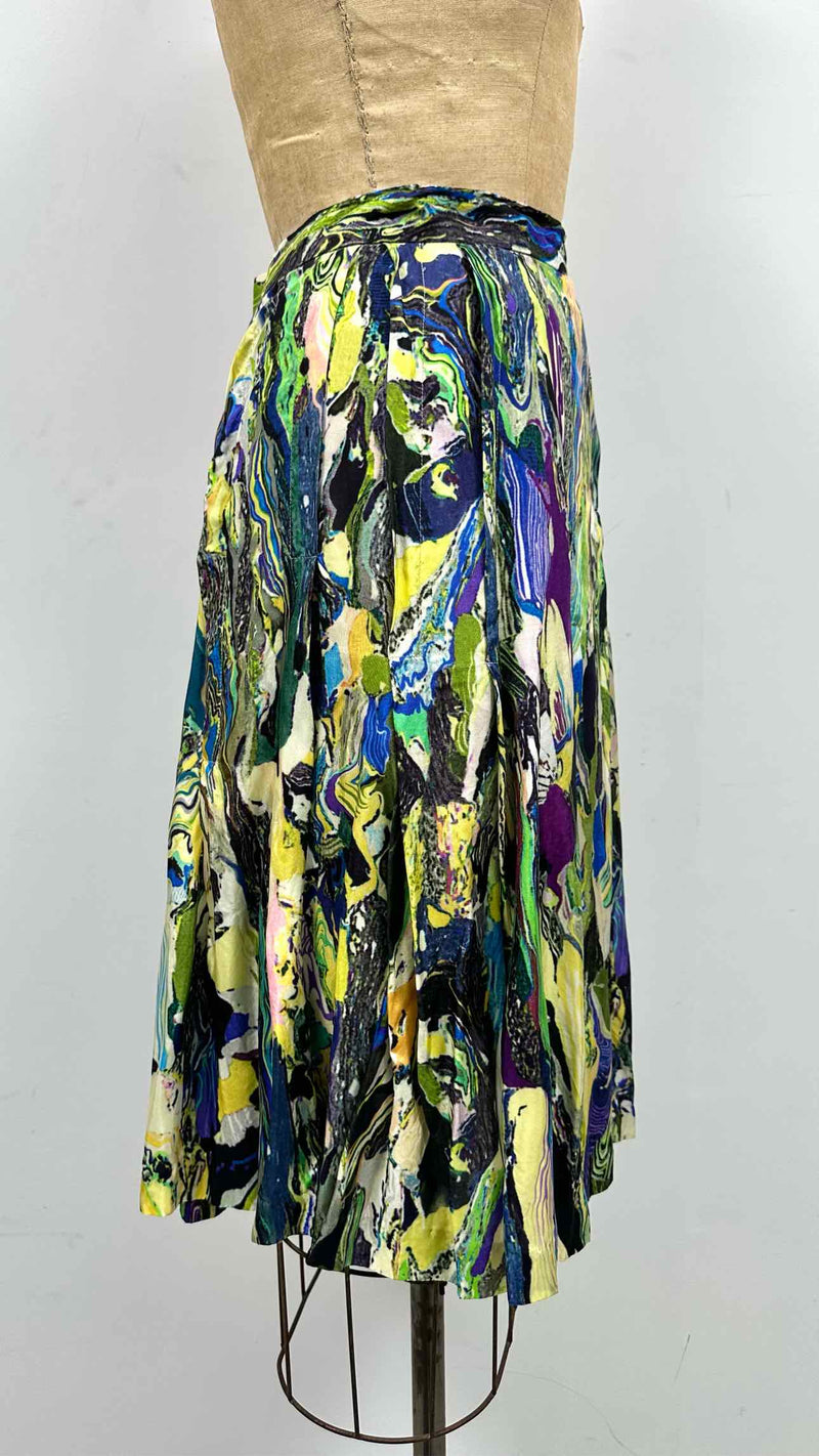 Dries Van Noten Marble Pleated Skirt
